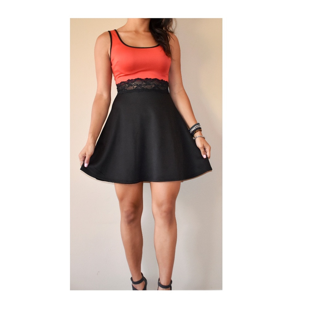 RED & BLACK A-LINE Cocktail Dress | NWOT